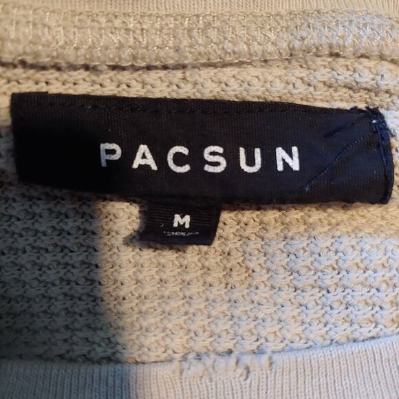 Pacsun Mens Tan Waffle Thermal Long Sleeve Shirt  Y2k Skater M - Picture 7 of 8